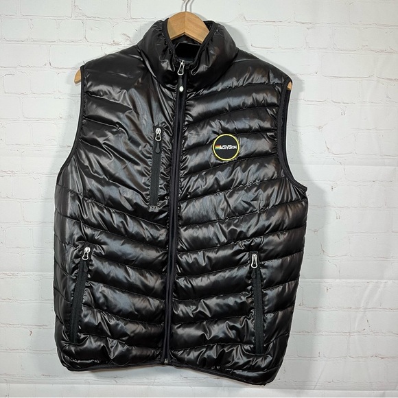 Activision Official Puffer Vest Mens Size Medium Black Full Zip Mock Neck - Picture 1 of 13